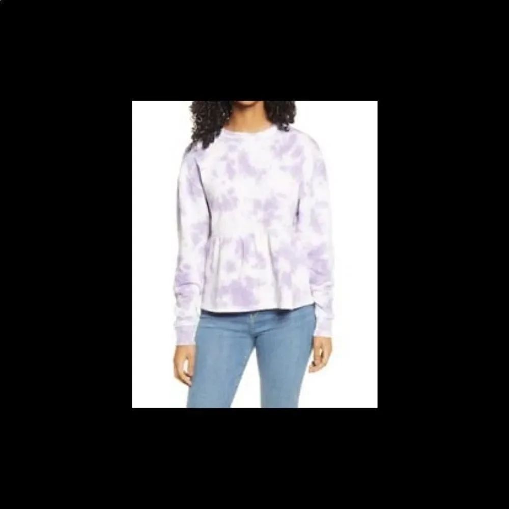 BP Purple Tie Dye Babydoll Sweatshirt S